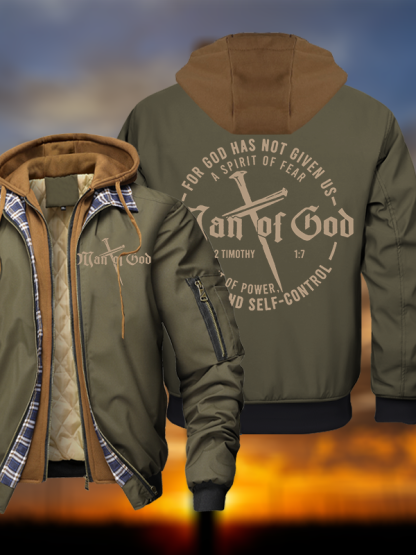 Man of God Hooded Bomber Jacket