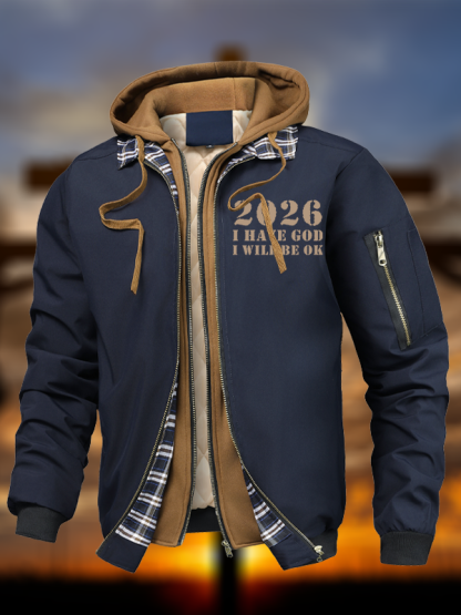 2026 I Have God I Will Be OK Hooded Bomber Jacket