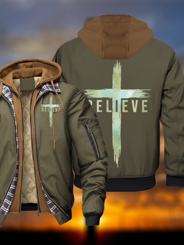 Believe Hooded Bomber Jacket