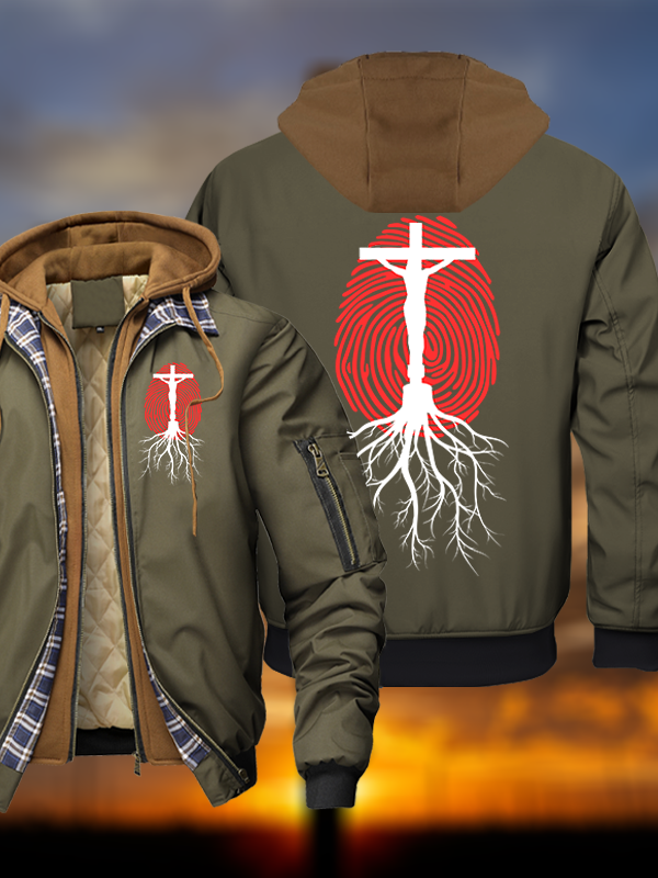 Lifeprint Faith Tree Hooded Bomber Jacket