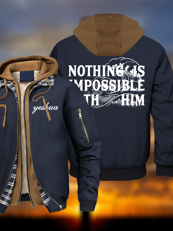 Nothing Is Impossible With Him  Hooded Bomber Jacket