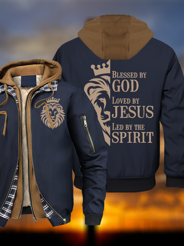 Blessed Loved Led Hooded Bomber Jacket