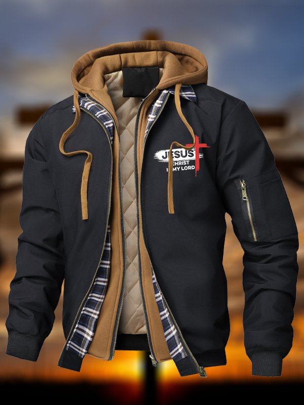 Jesus Christ Is My Lord Warm Hooded Bomber Jacket