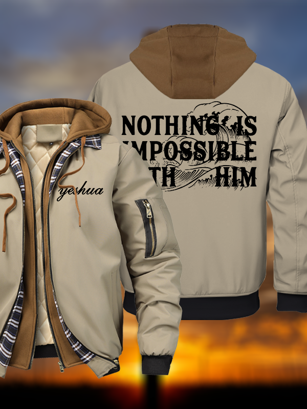Nothing Is Impossible With Him  Hooded Bomber Jacket