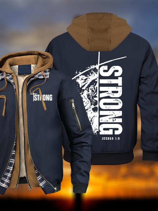 Strong Lion of Judah  Hooded Bomber Jacket