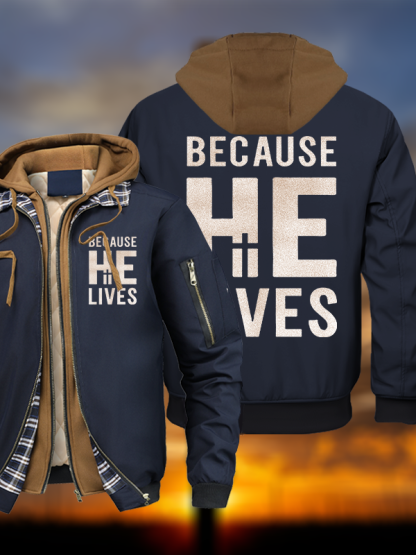 Because He Lives Hooded Bomber Jacket