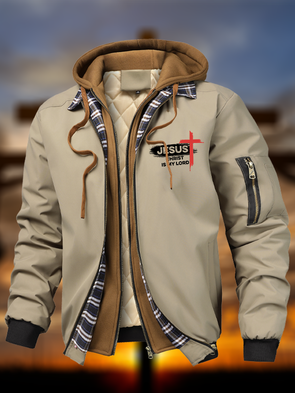 Jesus Christ Is My Lord Warm Hooded Bomber Jacket
