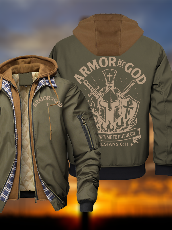 Armor Of God Hooded Bomber Jacket