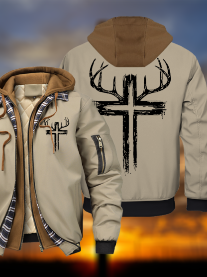 Antler Cross Warm Hooded Bomber Jacket