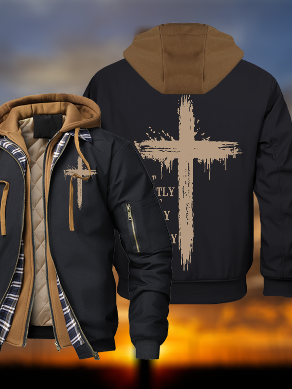 Act Justly Love Mercy Walk Humbly Hooded Bomber Jacket