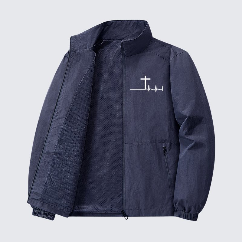 ECG Cross Jesus God Christian Quick-Dry Lightweight Jacket