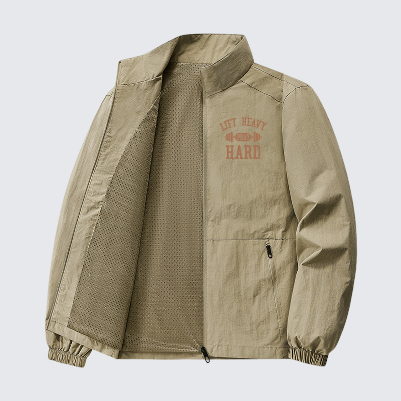 Lift Heavy Pray Hard Jesus God Christian Quick-Dry Lightweight Jacket