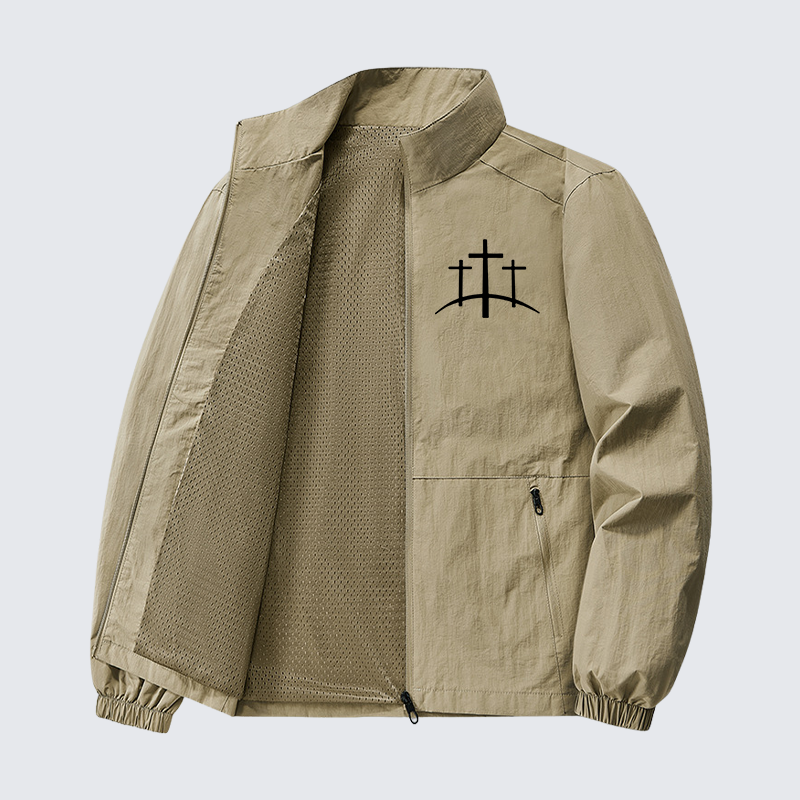 Cross Printed  Jesus God Christian Quick-Dry Lightweight Jacket