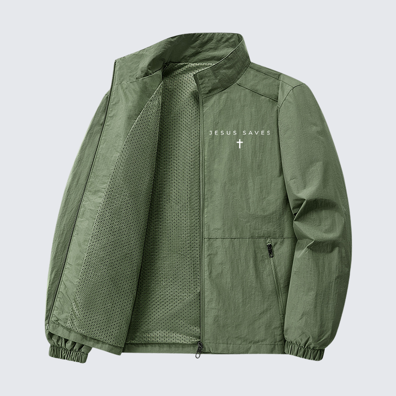 Jesus Saves Cross Jesus God Christian Quick-Dry Lightweight Jacket