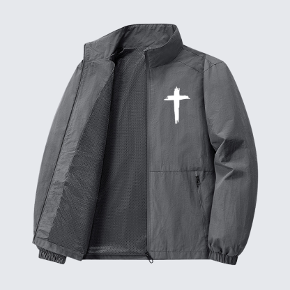 Cross Printed Jesus God Christian Quick-Dry Lightweight Jacket