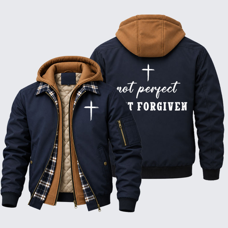Hooded Bomber Jacket - Not Perfect Just Forgiven