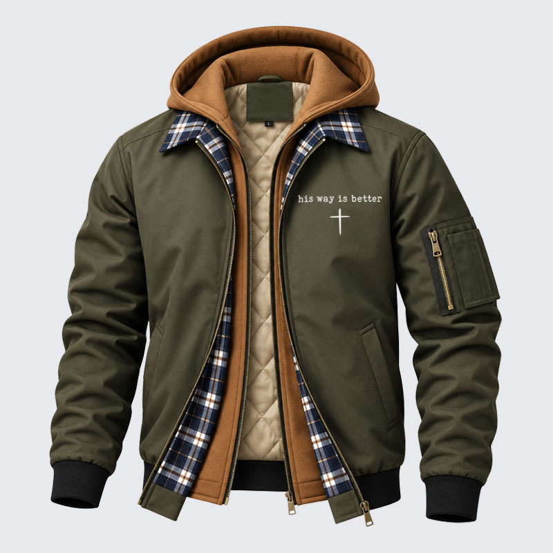 Hooded Bomber Jacket - His Way Is Better