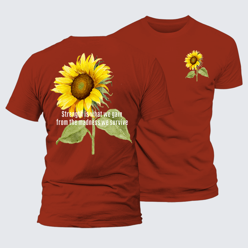 Strength Is What We Gain Jesus God Christian Premium Mercerized Cotton Tee