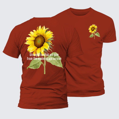 Strength Is What We Gain Jesus God Christian Premium Mercerized Cotton Tee