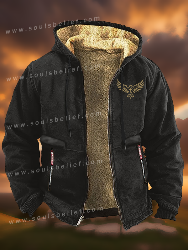 Wings Like Eagles Cross Jesus God Christian Zipper Hooded Jacket