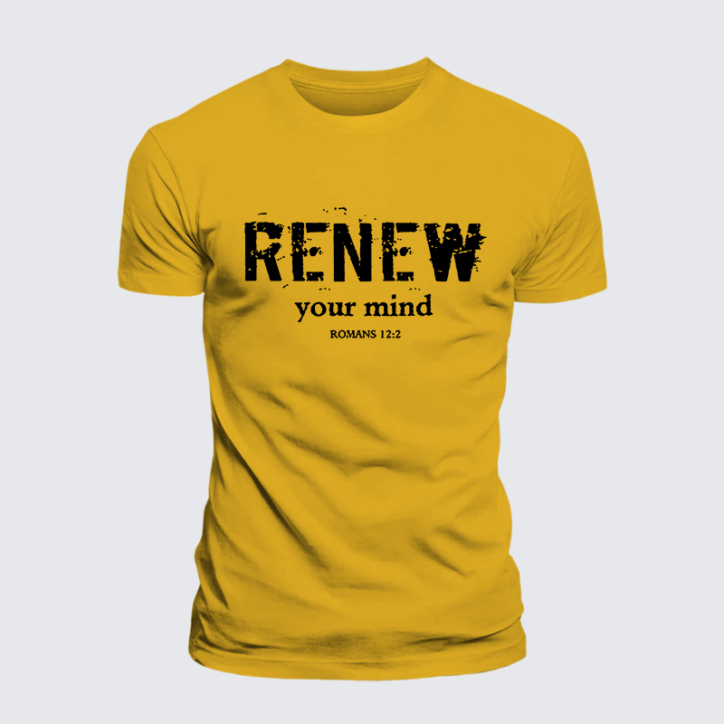 Renew Your Mind Jesus God Christian Premium Mercerized Cotton Tee