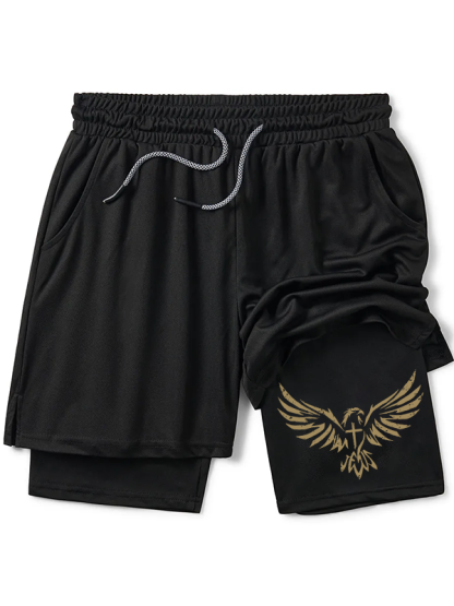 Wings Like Eagles Cross Christian Performance Shorts