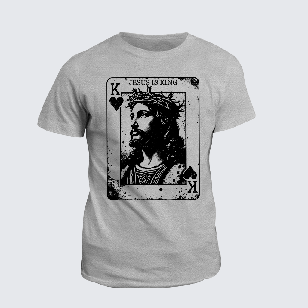 Jesus Is King Card Jesus God Christian Cotton T-Shirt