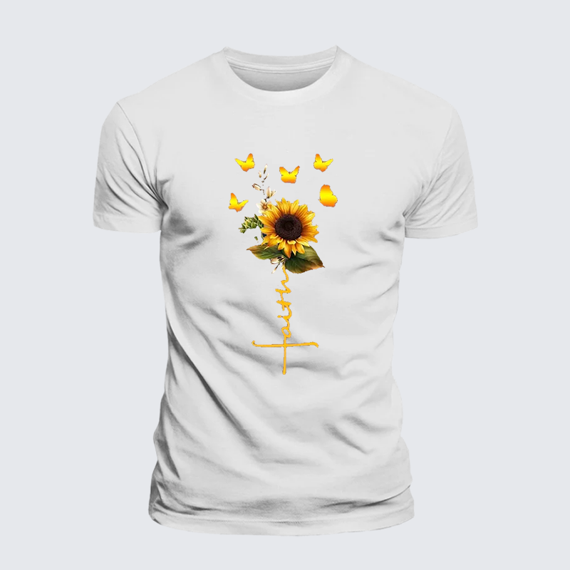 [Copy]Faith Cross Jesus God Christian Premium Mercerized Cotton Tee