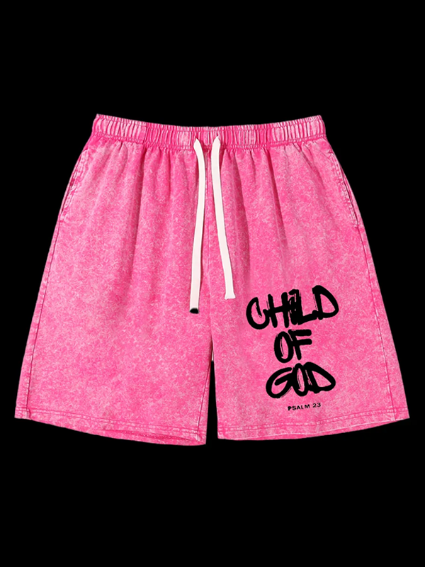 Child Of God  Jesus God Christian Washed Shorts