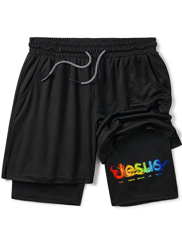 Men's Jesus The Name Above All Names Christian Performance Shorts
