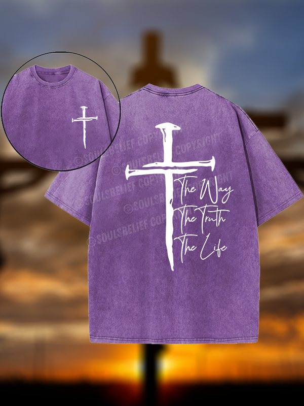Jesus The Way The Truth The Life Jesus God Christian Washed T-Shirt