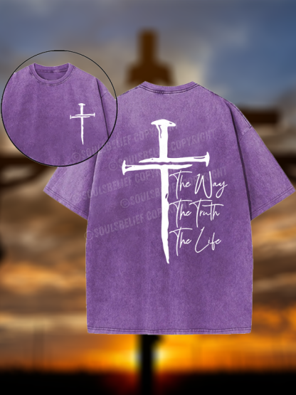 Jesus The Way The Truth The Life Jesus God Christian Washed T-Shirt