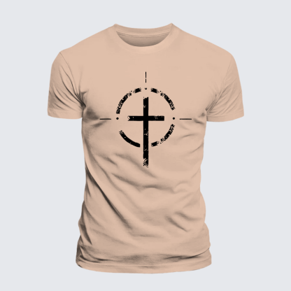 On Target With God Jesus God Christian Premium Mercerized Cotton Tee