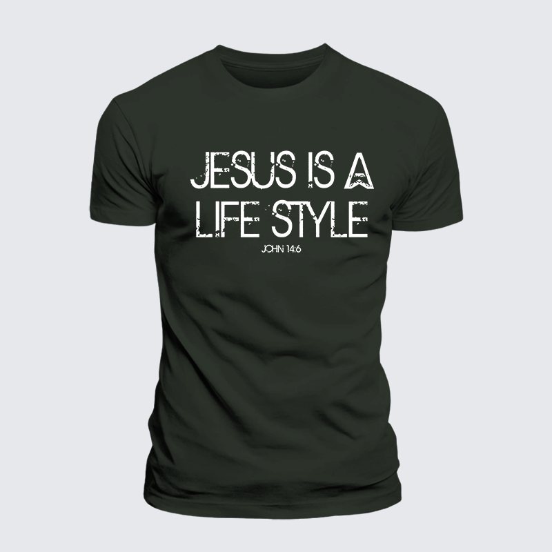 Jesus Is A Life Style Jesus God Christian Premium Mercerized Cotton Tee