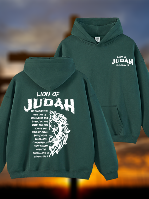 Lion Of Judan Jesus God Christian Plush Fleece-Lined Hoodie