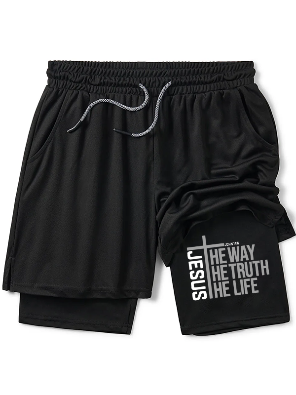 Jesus the way the truth the life Christian Performance Shorts