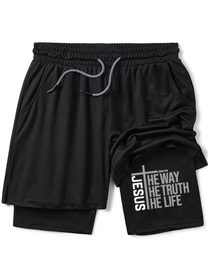 Jesus the way the truth the life Christian Performance Shorts