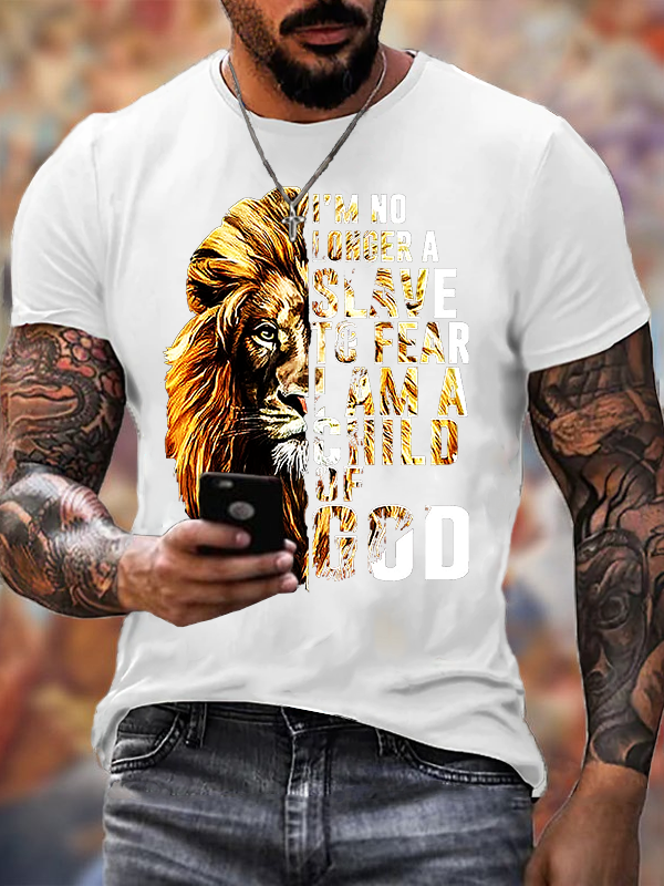 I'm No Longer A Slave To Fear I Am A Child Of God Lion Tee