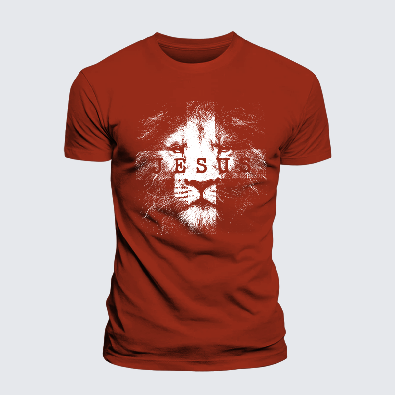 Jesus Lion Jesus God Christian Premium Mercerized Cotton Tee