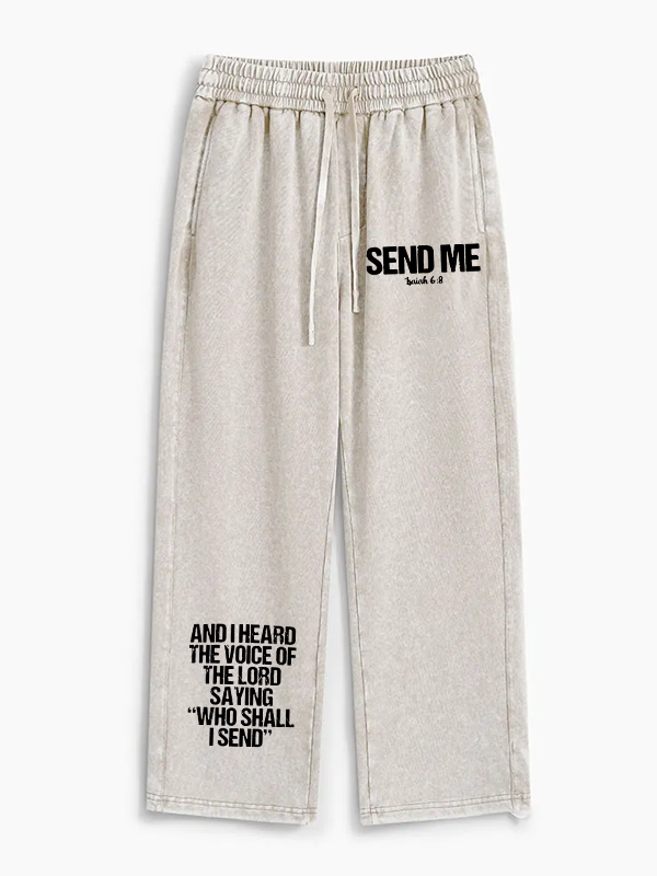 Send Me Isaiah 6:8 Jesus God Christian Washed Sweatpants