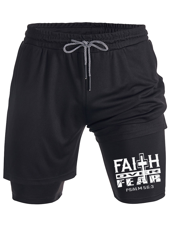 Faith over Fear Christian Bible Verse Christian Performance Shorts
