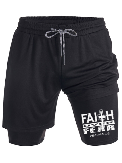 Faith over Fear Christian Bible Verse Christian Performance Shorts