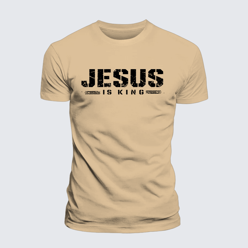 Jesus Is King Jesus God Christian Premium Mercerized Cotton Tee