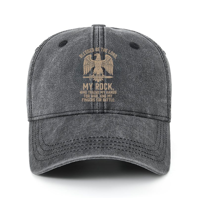 Heritage Washed Cap - Blessed Be The Lord - Black (front)