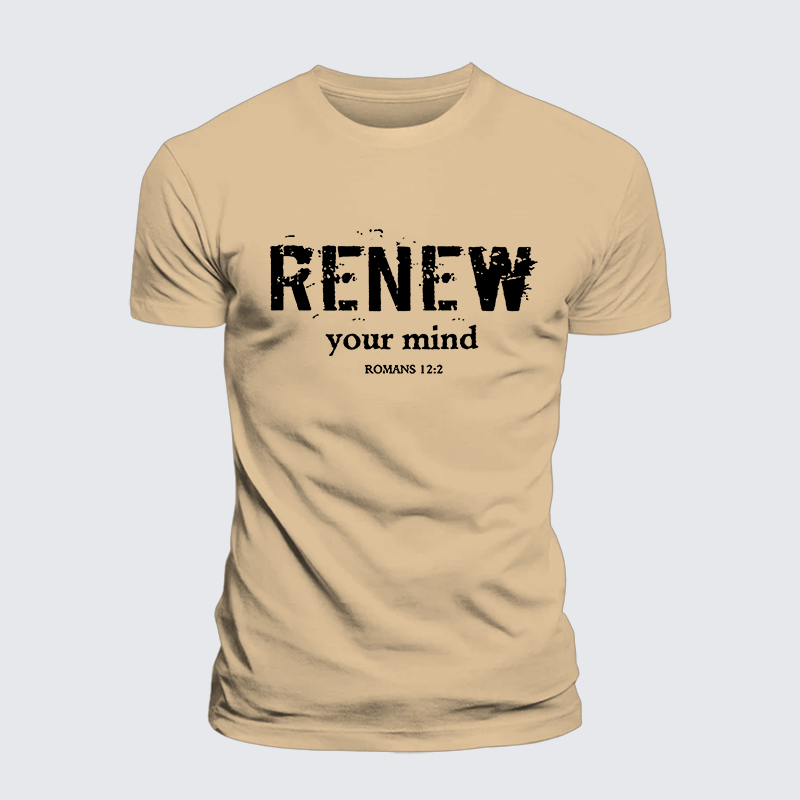 Renew Your Mind Jesus God Christian Premium Mercerized Cotton Tee