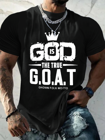 God The True G.O.A.T Christian Cotton T-Shirt