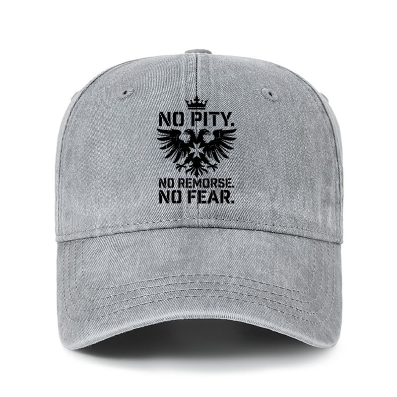 Heritage Washed Cap - No Pity No Remorse No Fear - Gray (front)