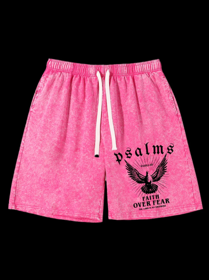 Faith Over Fear Jesus God Christian Washed Shorts