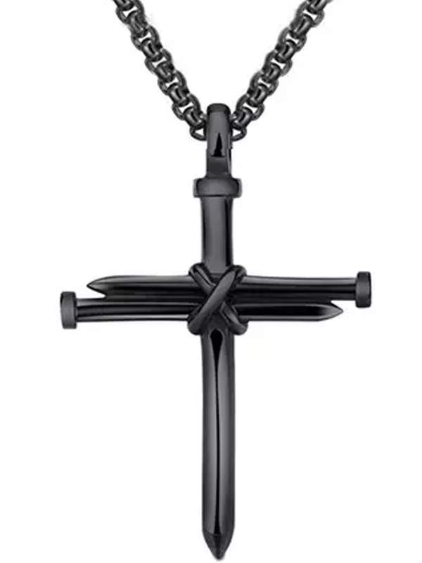 Christian Simple Cross Nail Necklace Pendant