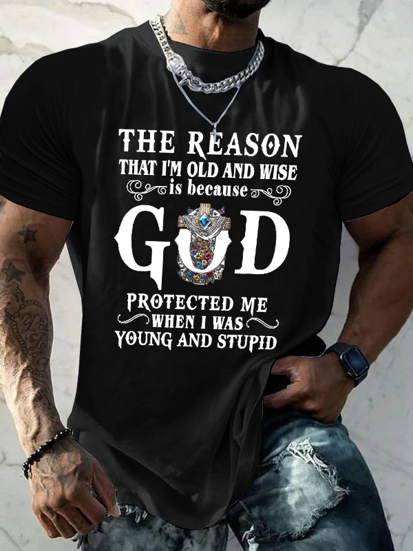 Casual Faith God Alphabet Printed Cotton T-shirt